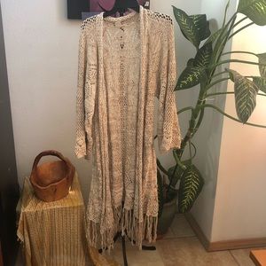 Roxy Crochet Long Sweater / Cardigan